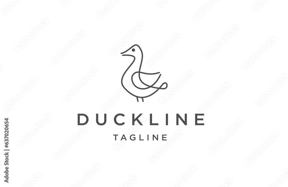 Duck line logo icon design template flat vector Duck line logo icon design template flat vector