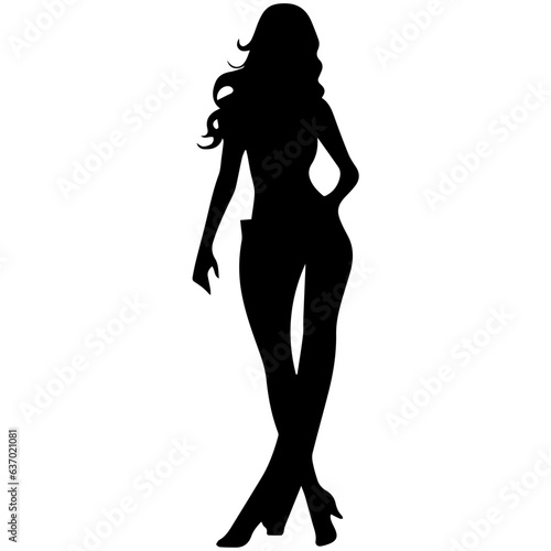 Women, group of businesswomen silhouettes. Isolated vector people