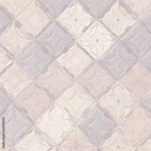 pattern of repeating pastel pink, lavender, and light gray rhombuses and circles