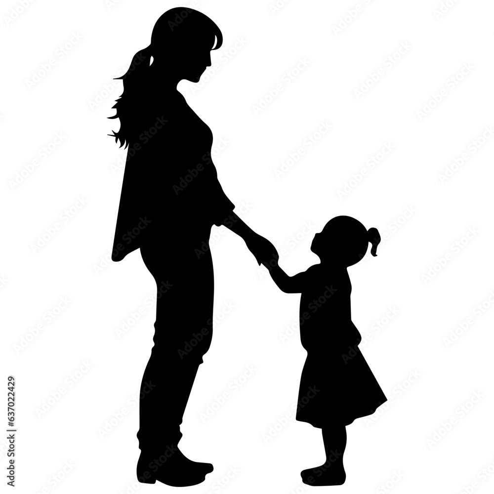 Mother and Child Silhouette. Vector Illustration Mother and Child Silhouette. Vector Illustration