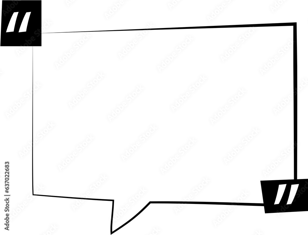Black and white speech bubble balloon with quotation marks icon sticker memo keyword planner text box banner, flat png transparent element design
