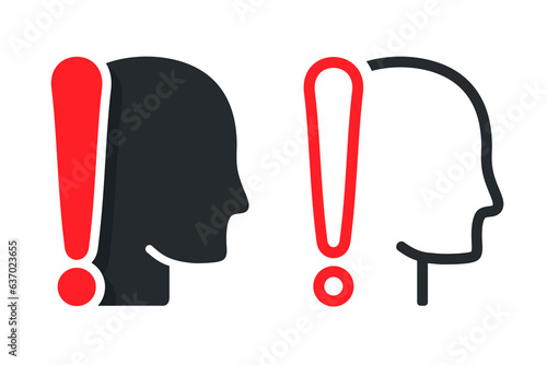 Person warning icon. Iillustration vector