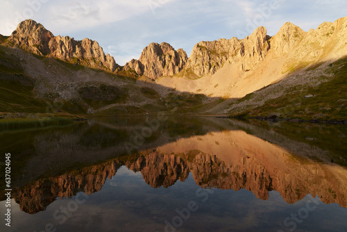 Sunset at Acherito Lake, Western Valleys Natural Park, Huesca Pyrenees. photo