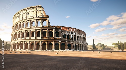 Tela Colosseum or Coliseum in Rome, Italy
