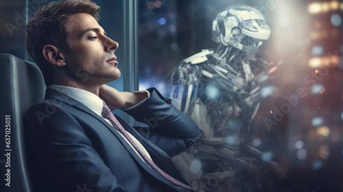 Merging Minds: Businessman's AI Fantasy