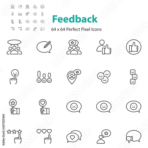 set of feedback icon, review, testimonial, customer experience