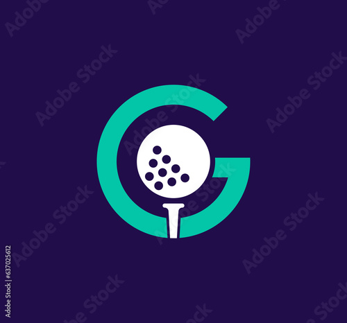 Golf ball logo from modern letter G. Unique color transitions. Golf tournament and team logo template. vector.