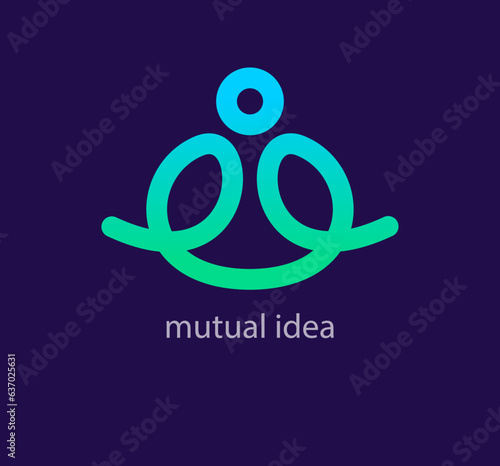 Modern common sense-idea logo. Unique color transitions. Social connection, support and collaboration logo template. vector.