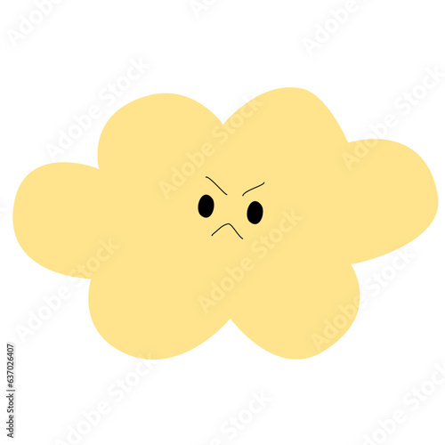 cloud yellow , cute , element , cartoon