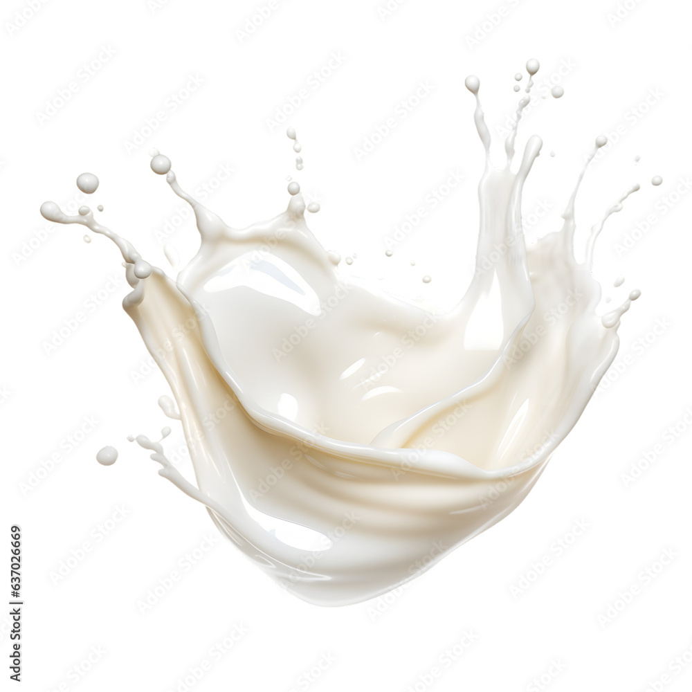 Milk or white cream splash isolated on transparent background Milk or white cream splash isolated on transparent background