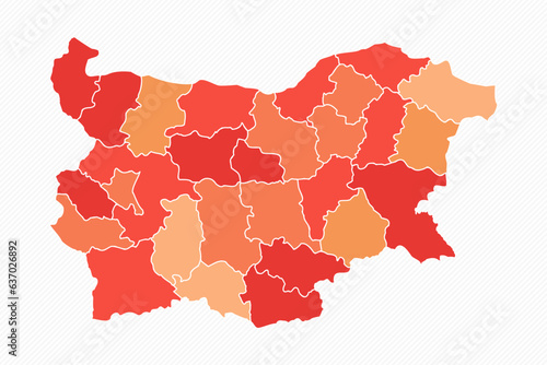 Colorful Bulgaria Divided Map Illustration