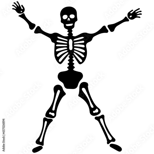 silhouette of a skeleton of the person