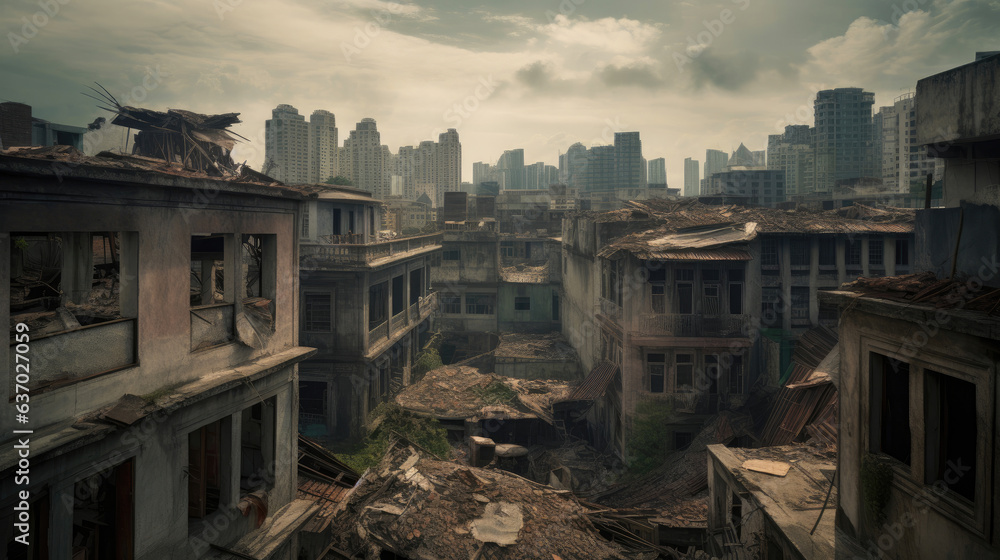 Aged Majesty: City Buildings in Ruin