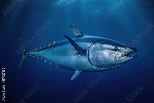Graceful Bluefin Tuna Swimming in Solitude © Andrii 