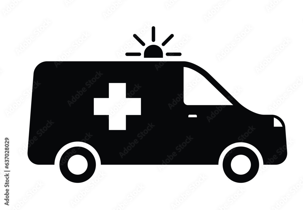 Ambulance icon with white background. Ambulance icon with white background.