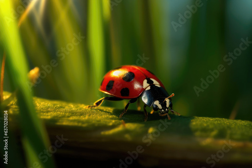Vibrant Ladybug on Nature's Canvas