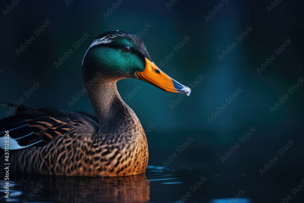 Elegant Mallard Duck Posing in Natural Solitude Elegant Mallard Duck Posing in Natural Solitude