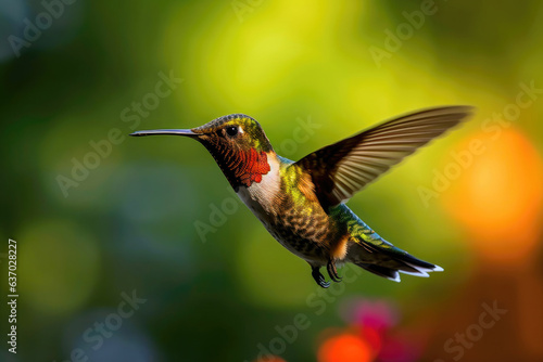 Graceful Flutter: Vibrant Hummingbird Portrait