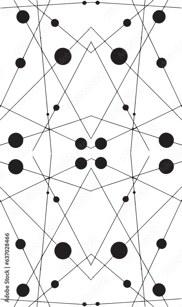 Seamless communication network, crystal lattice. Black and white geometric seamless pattern, abstract background, vector, illustration. Connection concept. Black line and dot on white background. Seamless communication network, crystal lattice. Black and white geometric seamless pattern, abstract background, vector, illustration. Connection concept. Black line and dot on white background.