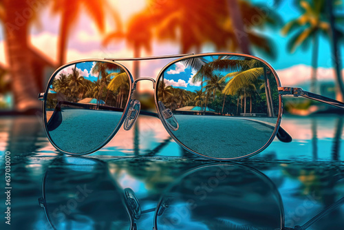 Sunglasses and the Palm Tree Magic © Andrii 