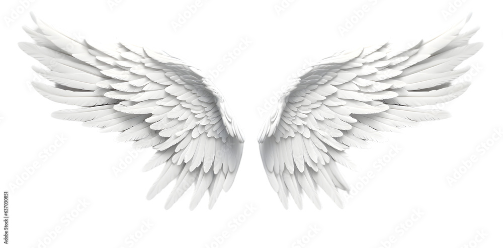 Fototapeta premium White wings isolated on transparent background