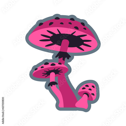 Halloween. Pink poisonous mushrooms.
