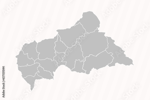 Detailed Map of Central African Republic With States and Cities