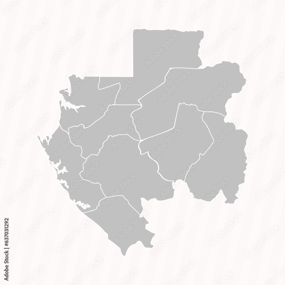 Detailed Map of Gabon With States and Cities Detailed Map of Gabon With States and Cities