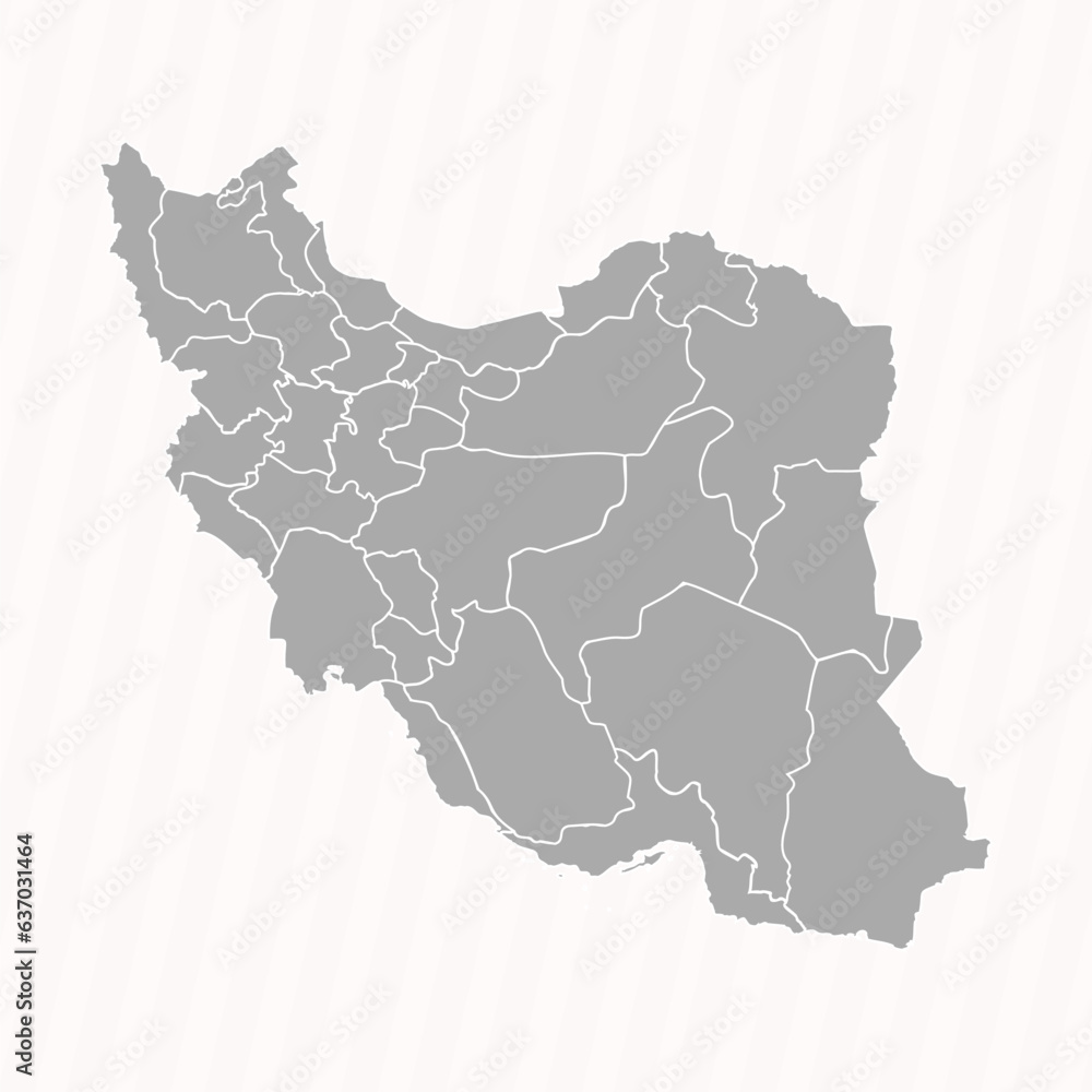 Detailed Map of Iran With States and Cities