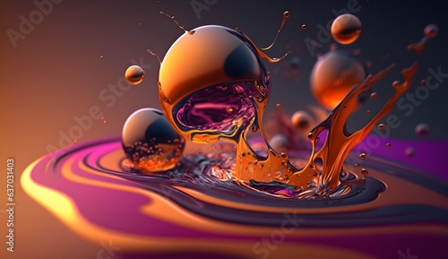 Trendy colorful splash abst...