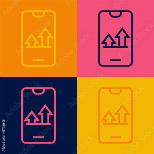 Pop art line Online sports betting icon isolated on color background. Sport bet bookmaker. Betting online make money. Vector