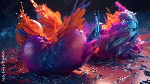 Trendy colorful splash abst...