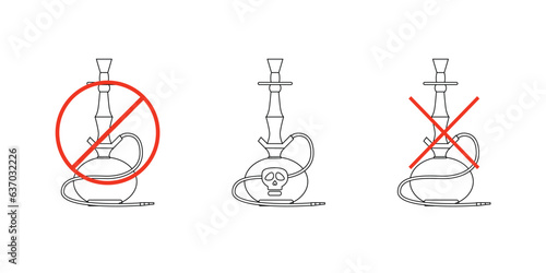 set of hookahs with a symbol of danger