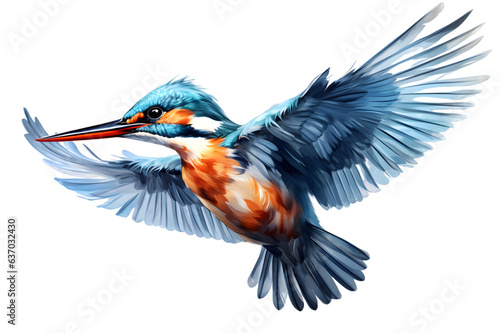 Watercolor flying bird isolated on transparent background © Oksana