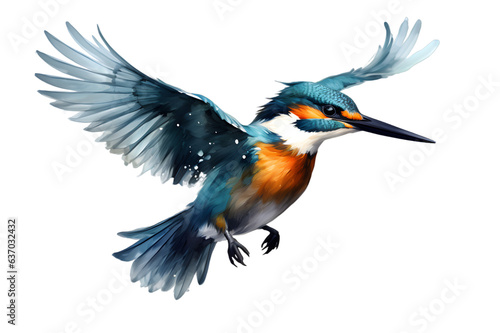 Watercolor flying bird isolated on transparent background © Oksana