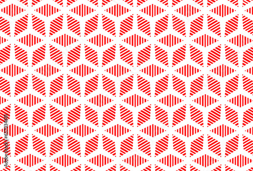 Create lines and arrange them into diamonds and arrange them in a red hexagon use as fabric pattern Wallpaper or backdrop for events