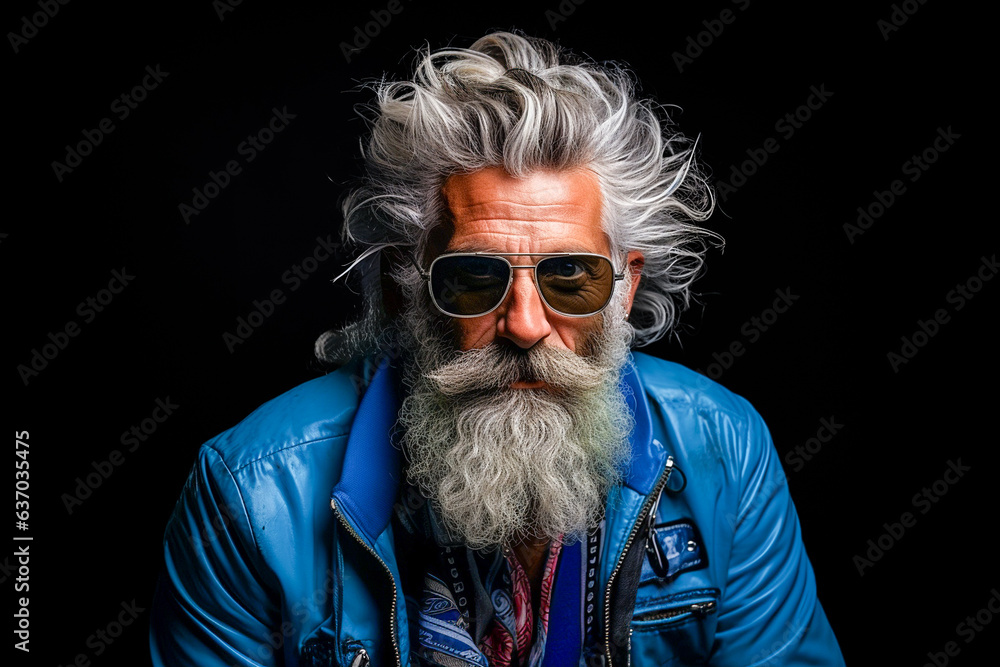 Hipster senior man 70 years old Hipster senior man 70 years old