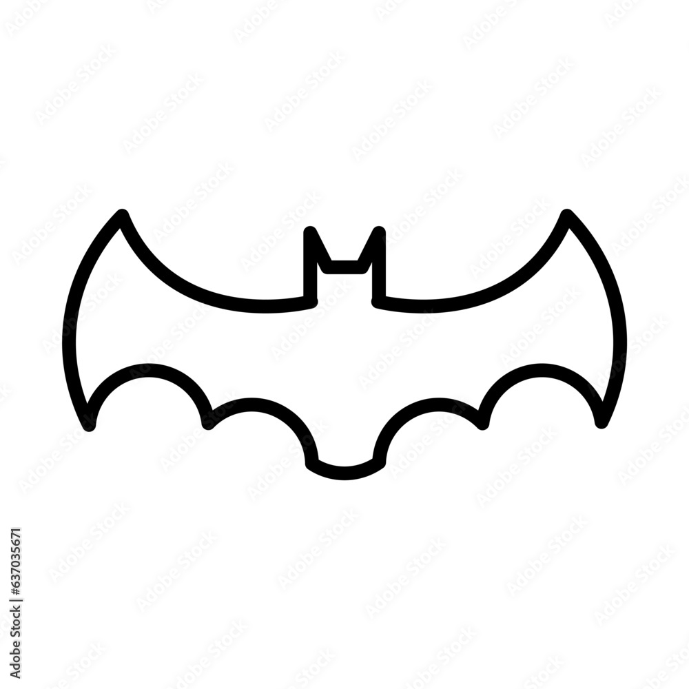 bat icon, sign, symbol in line style bat icon, sign, symbol in line style
