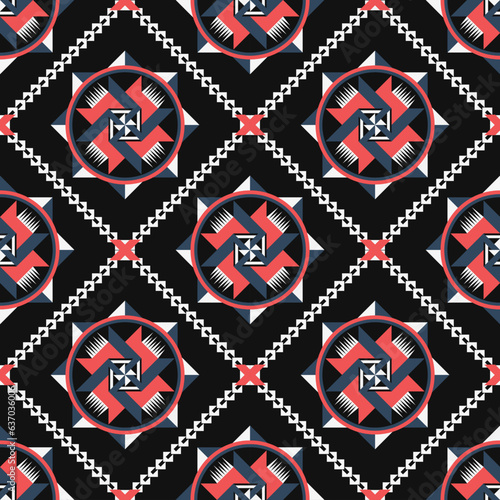 Geometric ethnic pattern seamless flower color. seamless pattern. Design for fabric,curtain,background,carpet,wallpaper,clothing,wrapping,Batik,mandalas,fabric,Vector illustration. pattern style.