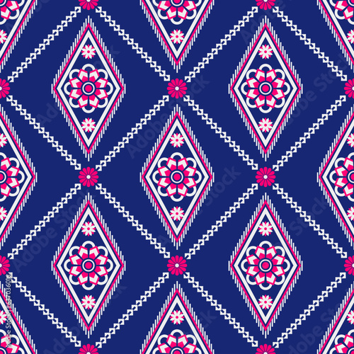 Geometric ethnic pattern seamless flower color. seamless pattern. Design for fabric,curtain,background,carpet,wallpaper,clothing,wrapping,Batik,mandalas,fabric,Vector illustration. pattern style.