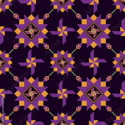 Geometric ethnic pattern seamless flower color. seamless pattern. Design for fabric,curtain,background,carpet,wallpaper,clothing,wrapping,Batik,mandalas,fabric,Vector illustration. pattern style.