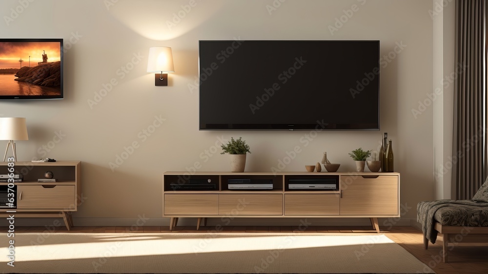 Living Room With Huge Tv