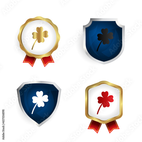 Abstract Clover Badge and Label Collection