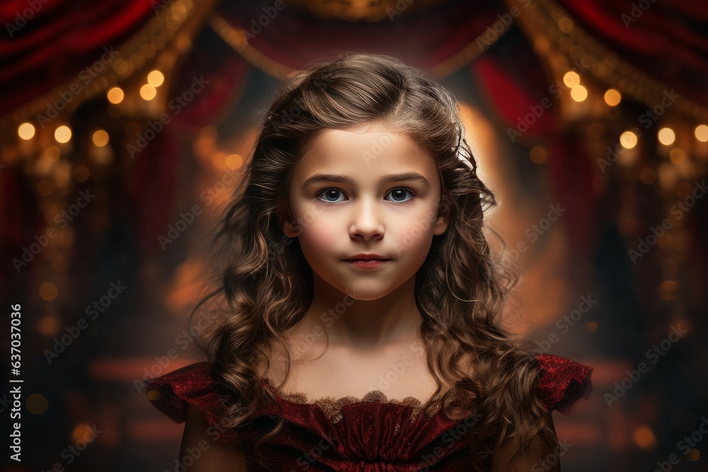 Expressive actor girl in small theater. Generate Ai