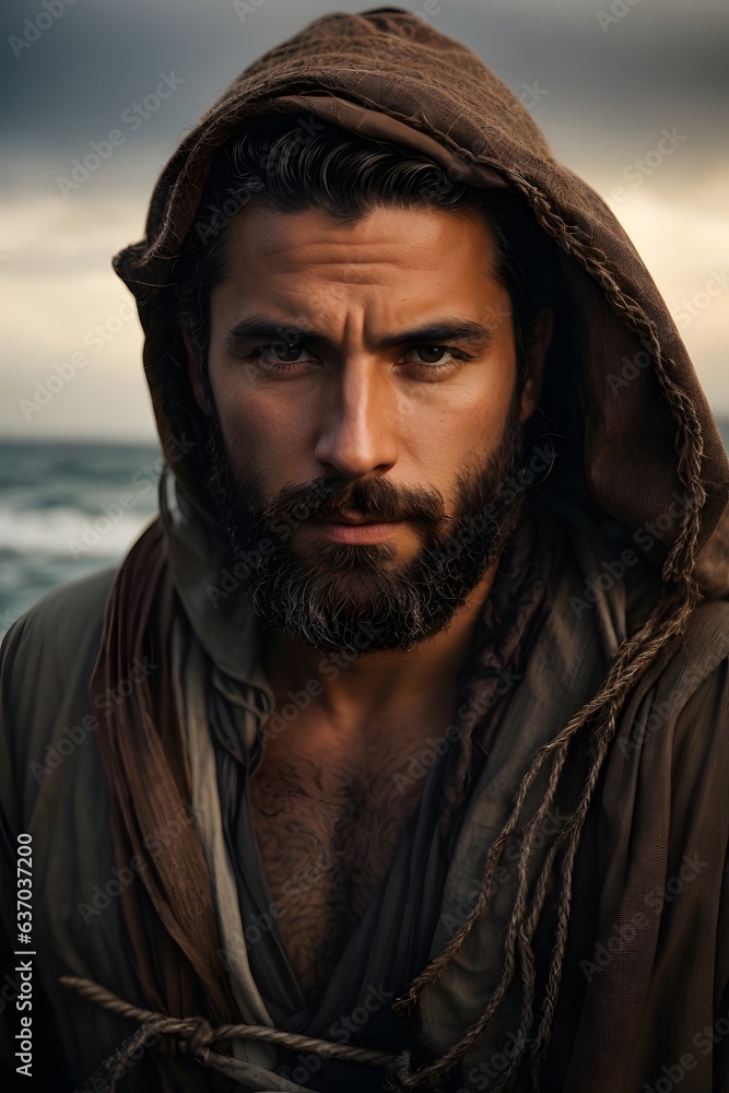 A bearded man wearing a hoodie A bearded man wearing a hoodie
