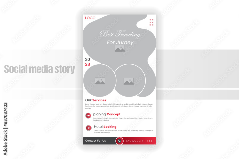 Travel social media  story template design
