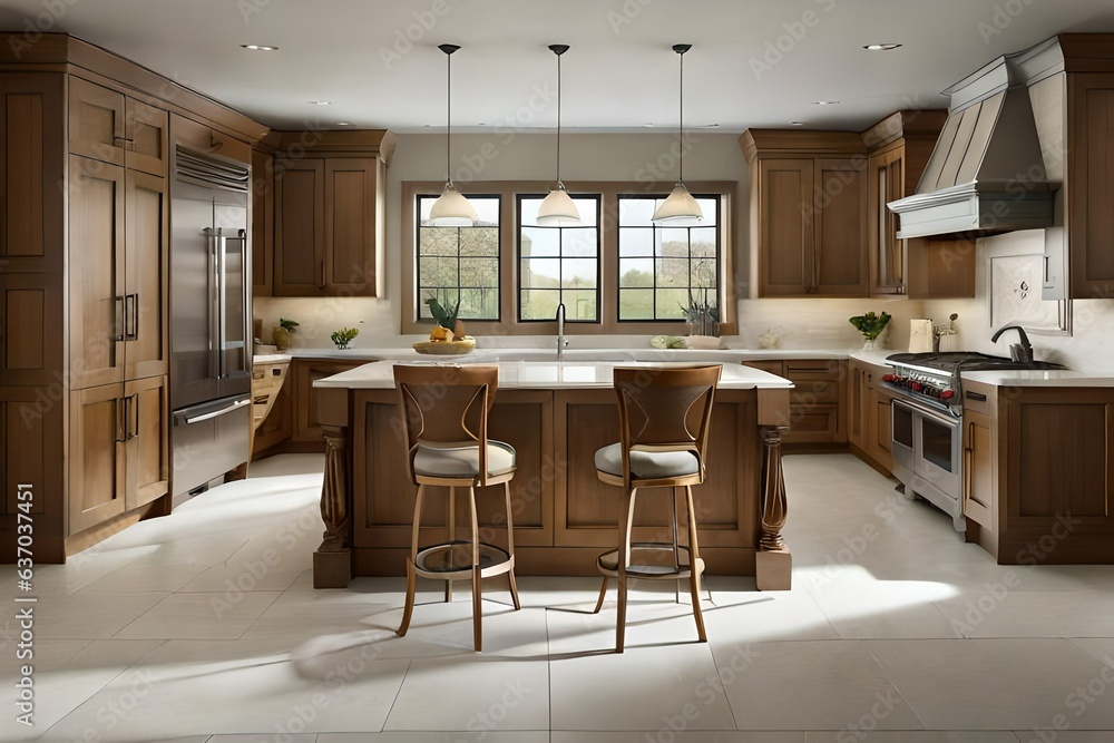 Fototapeta premium modern kitchen interior Generated Ai