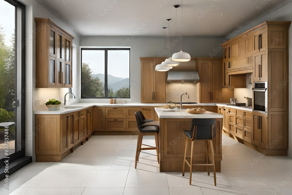Fototapeta premium modern kitchen interior Generated Ai