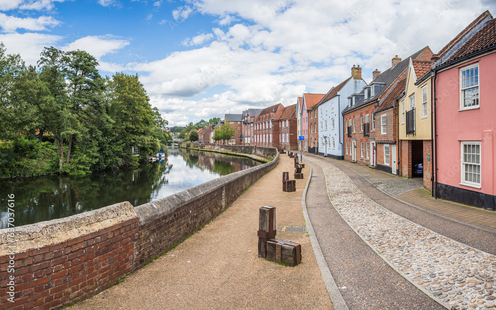 Vibrant houses along the River Wensum
