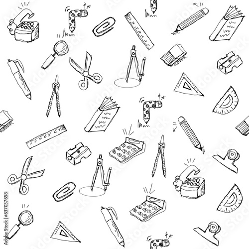 seamless pattern with daily necessities objects